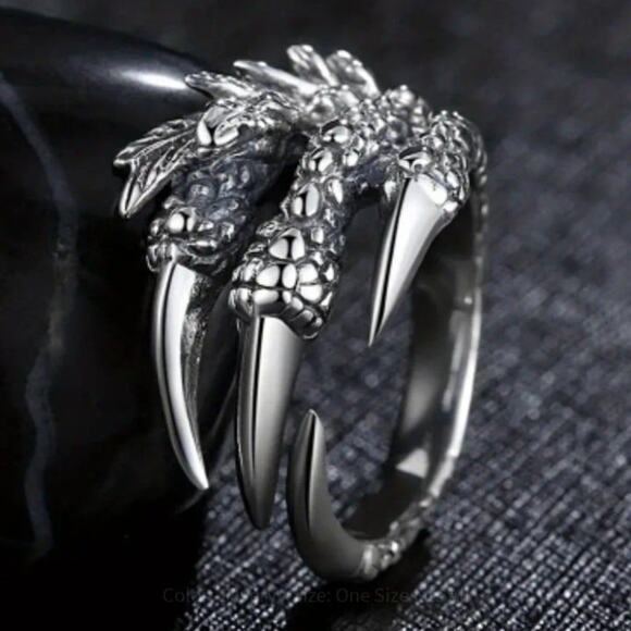 Dragon Demon Claw Ring 925 Silver Adjustable Halloween Cosplay Birthday NEW - Picture 4 of 7